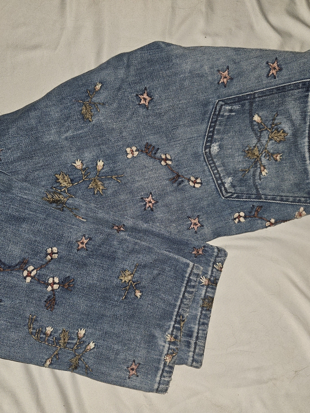 Lucky Brand Sienna Slim Boyfriend Embroidered Blue Denim Jeans
